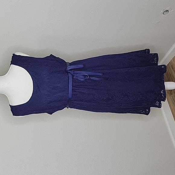 Oh Baby by Motherhood Dresses & Skirts - Oh Baby by Motherhood Blue Sleeveless Lace Over Lay Maternity Dress